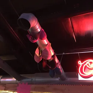 a man on a pipe