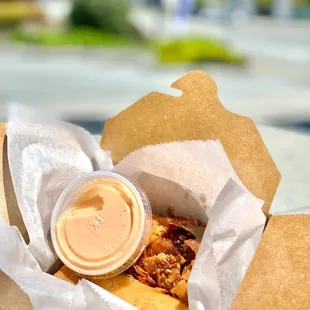 Cheeseburger Egg Rolls (4/5)| $6.00  (Yes, I am aware that the sauce container stole the spotlight...)
