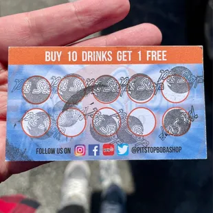 Buy 10 Drinks Get 1 Free at Pit Stop