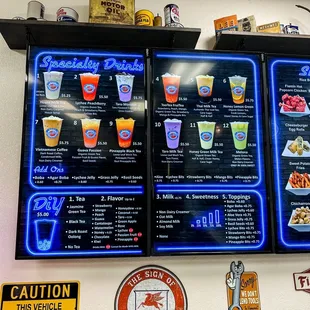 Drink menu