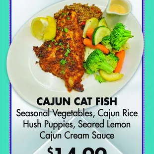 Come in on Monday to try this delicious Cajun Catfish special
