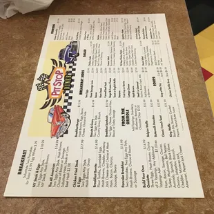 Menu: Breakfast; From the Griddle; Sides; Salads &amp; Starters