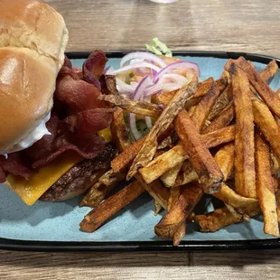 Bacon Cheeseburger- Tons of Bacon - Fries - Delicious