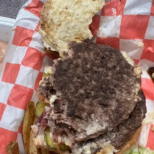 Doubles  Bacon ranch burger