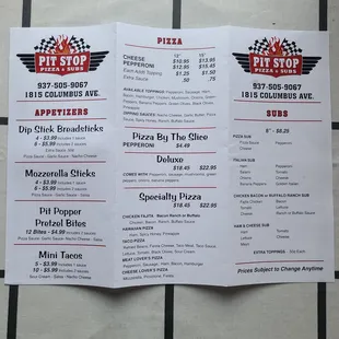 menu