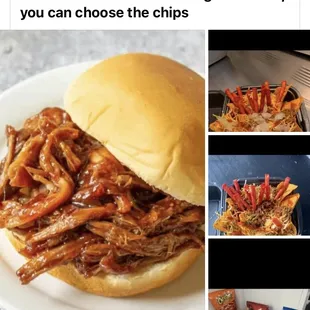Pulled pork BBQ $2.79 walking taco with choice of nachos or chips $2.79