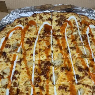 Chicken bacon ranch &amp; hot buffalo sauce
