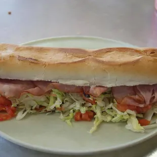 a sub sandwich on a plate