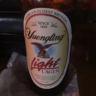 a beer bottle on a table