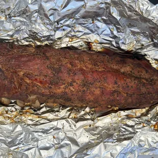 a piece of meat in foil