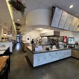 the inside of a restaurant