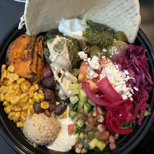 Beef and falafel bowl