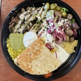 Bowl - half gyro and half Falafel