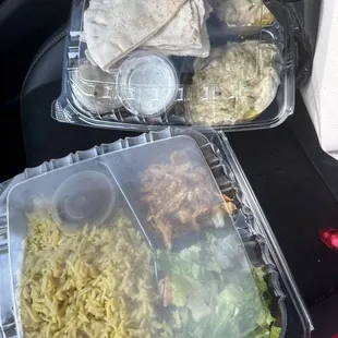 Chicken shwarma and the gyro plates leftovers!