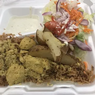 Yellow Curry Chicken with Basmati rice &quot;Medley&quot; plate