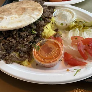 Beef and Chicken Shawarma Plate