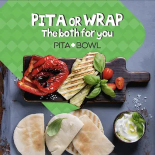 pita wrap and pita bowl