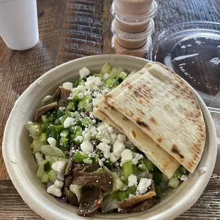 Salad with gyro meat