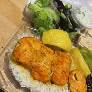 A small portion of my chicken kabob entrée