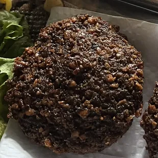 HARD, DRY, OLD, OILY, and BURNT = NO! All 3 people who tried the falafels agreed that they were gross.