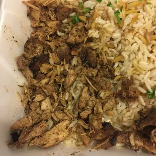 Nothing but shredded chicken.