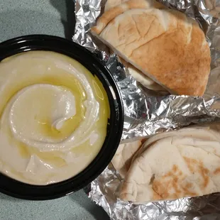 Hummus and pita bread