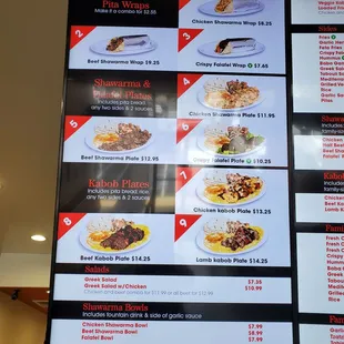 Menu as of 3-20-2023