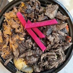 Beef Shawarma Bowl only $7.99 and includes a drink! Ton of meat over rice and veggies!