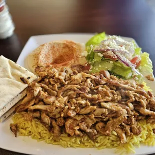 Chicken shawarma plate. It's so juicy!