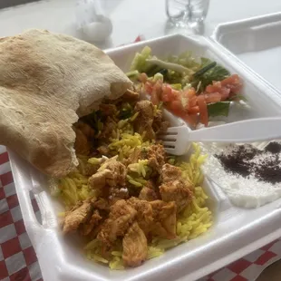 Chicken schwarma lunch plate