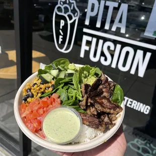 Steak bowl from Pita Fusion