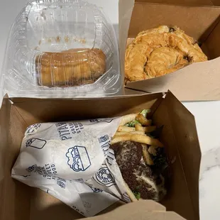 Falafel Pita with Spanakopita Spiral and Baklava Saragli!