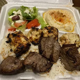 Mixed kabob platter