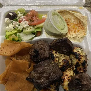 Beef and Chicken Kabob Platter