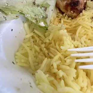 Black hair in the rice.