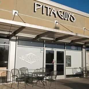 the outside of a pita guys restaurant