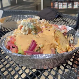 Chicken bowl with all the toppings we could fit!!