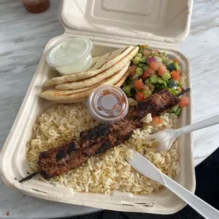 beef kabob plate