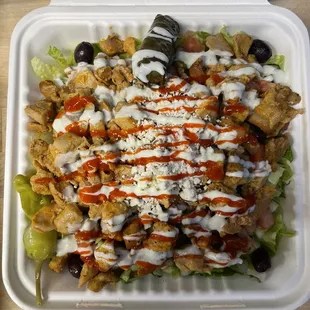 Greek Salad with Chicken Gyro
