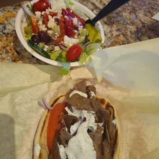 Gyro and salad