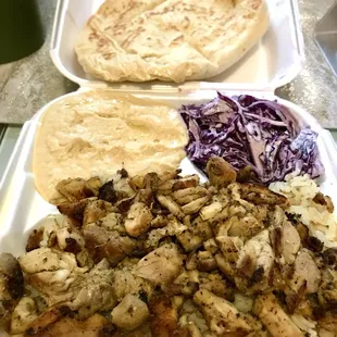 chicken plate w hummus and rice