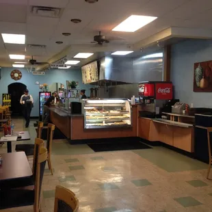 Looking at the counter.