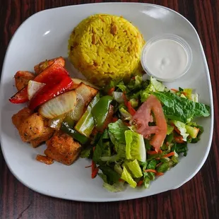 a plate of food on a table