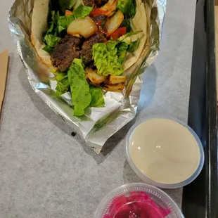 kafta wrap $9.50...fountain soda $2.99...