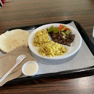 Beef shawarma w double rice