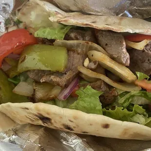 Beef kebab wrap