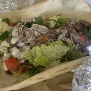 Beef shawarma wrap