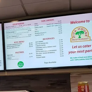 Menu. Good variety.