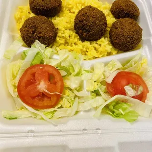 Falafel (vegetarian) with rice