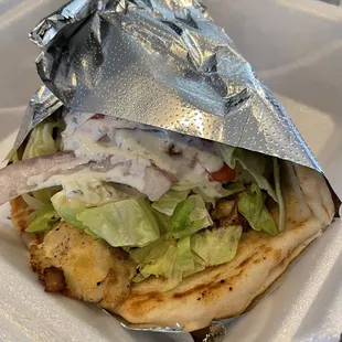 Chicken and Garlic Shawarma Wrap